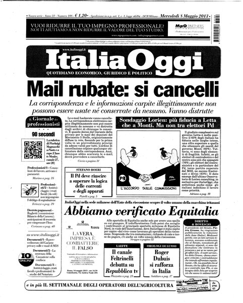 Italia oggi : quotidiano di economia finanza e politica